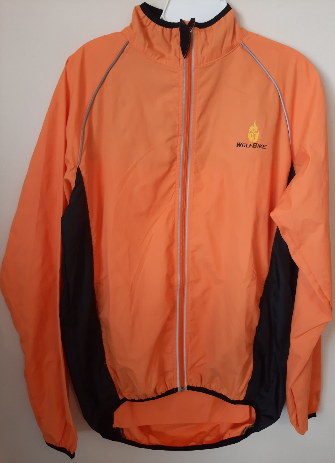WOLFBIKE Biking Cycling Windbreaker Jacket Vented Full Zip Pocket Sz MED--NWOT