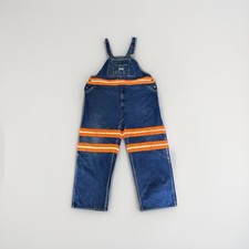 Vintage Liberty Denim Dungarees Size W 48 L 26.5 Blue  Workwear Neon Trim