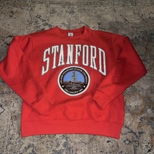 Vintage 90s Stanford Junior University Sweatshirt Size Medium Made in USA Red