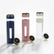 SMART Tea Infuser Bottle LED Display Double Wall Flask Strainer Filter Best Gift