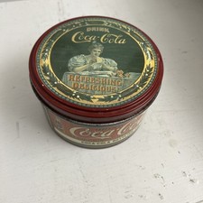 Affiche ronde récipient en étain coca cola vintage années 80 femmes victoriennes buvant du coke