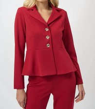 Joseph Ribkoff Formal Hip-Length Blazer Deep Cherry