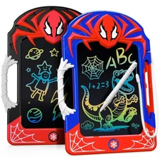 LCD Writing Tablet 2 Pack–Red & Blue Hero Styles with Web Stylus & Grip, Red 