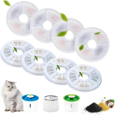 DHOHOO Filtre Fontaine Eau Chat Filtre Fontaine Chat Lot de 8 Filtre Fontaine à Eau