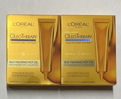 Lot Of 2 Sealed L'Oreal Oleo Therapy Intense Hair Repair. 8 Tubes/Ampoules Total