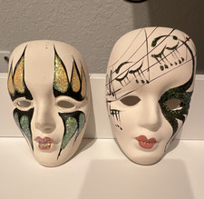 Lot of 2 Venetian-style masquerade masks