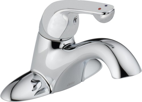 Produktbild von Delta Faucet Ashlyn Centerset Waschbeckenarmatur Chrom – Mit Diamond Seal Technologie, Inkl. Metall-Ablauf & Zuleitungen | Für 3-Loch-Befestigung (10,2 Cm)