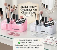 Mueller  Beauty Makeup Organizer  Pink or White  8" x 3.8"  Brand NEW  
