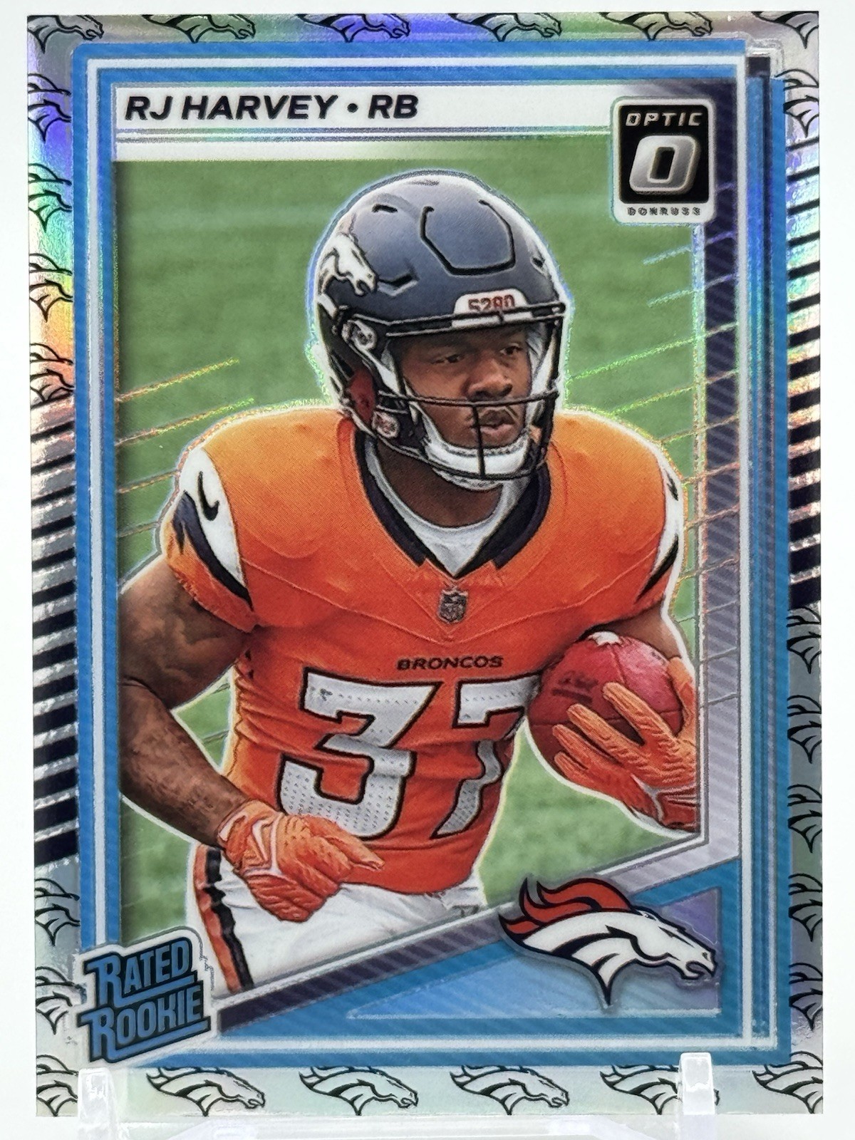 2025 RJ Harvey /32 Team Logo Broncos Donruss Optic #208 RC