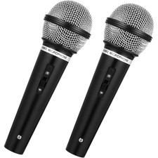 2PCS Fake Microphone Prop, Plastic Pretend Play Microphone for Halloween