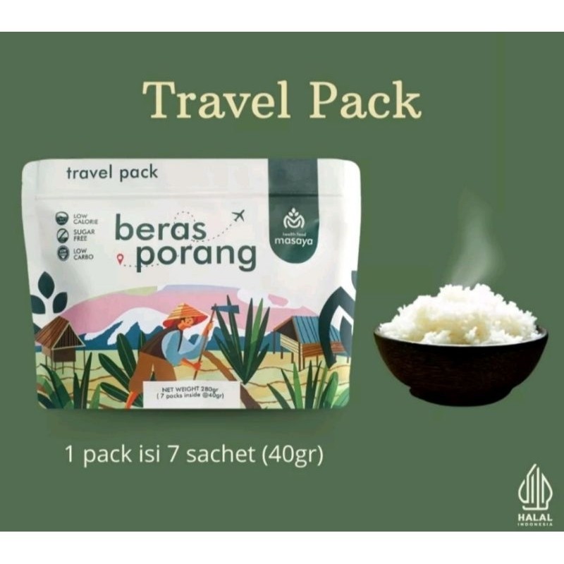 Paquete de viaje de arroz MASAYA BERAS PORANG Shirataki Konjac