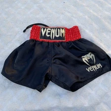Venum Standard Classic Muay Thai Shorts Red/Black/Gold Small