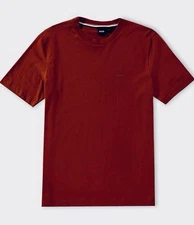 HUGO BOSS Men’s Thompson T-Shirt with 3D Logo in Dark Red, Size XXL