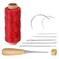 110 Yards 0.8mm 150D Leather Sewing Waxed Thread Cord Kit, Red