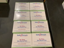 200 (8 Boxes of 25) Safe n Simple SNS00807 No Sting Skin Barrier Film Wipes.