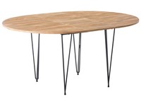 Ausziehbarer Esstisch Mdf Braun Holzoptik 120/160 X 120 Cm Metallbeine Louise