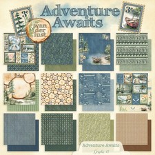 Graphic 45 ADVENTURE AWAITS 12 Sheets 12x12 Paper Collection Set Camping Hike