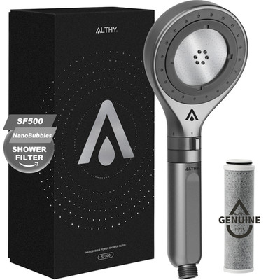 ALTHY NanoBubble Handheld Shower Head Water Filter, Care Skin & Hair, 3 Modes