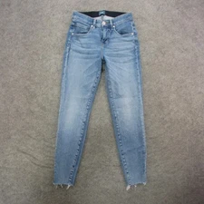 Jag Jeans Womens 6 Blue Cecilia Skinny Distressed Raw Hem Stretch Denim 29