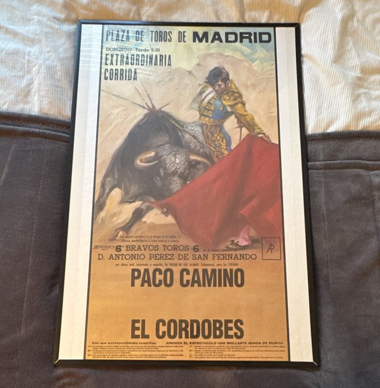 Plaza de Toros de Madrid Bullfighting Poster Print Paco Camino El Cordobes