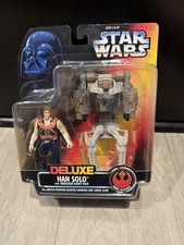 Star Wars Power Of The Force Deluxe Han Solo with Smuggler Flight Pack 1996