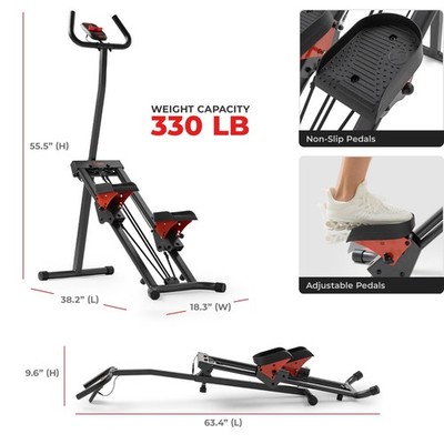 Smart Stair Stepper Climber Exercise Machine with Resistance Cords Vertical Step