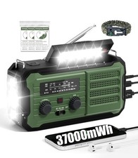 Emergency Radio Hand Crank Solar, 10000mAh/37000mWh Emergency Weather Radio, ...