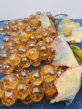 Faceted 8  Grape Cluster And Leaves Yellow Am...