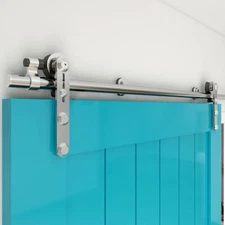 CCJH 4-20FT Stainless Steel Sliding Barn Wood Door Hang Style Track Hardware Kit