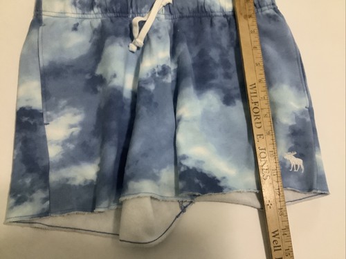 Abercrombie kids Blue Cotton Shorts 15/16 Youth Embroidered Logo Clouds - Picture 15 of 15