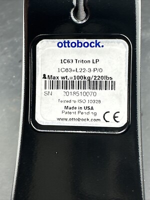ottobock otto bock triton LP prosthetic foot sz 22 category 3 1c63