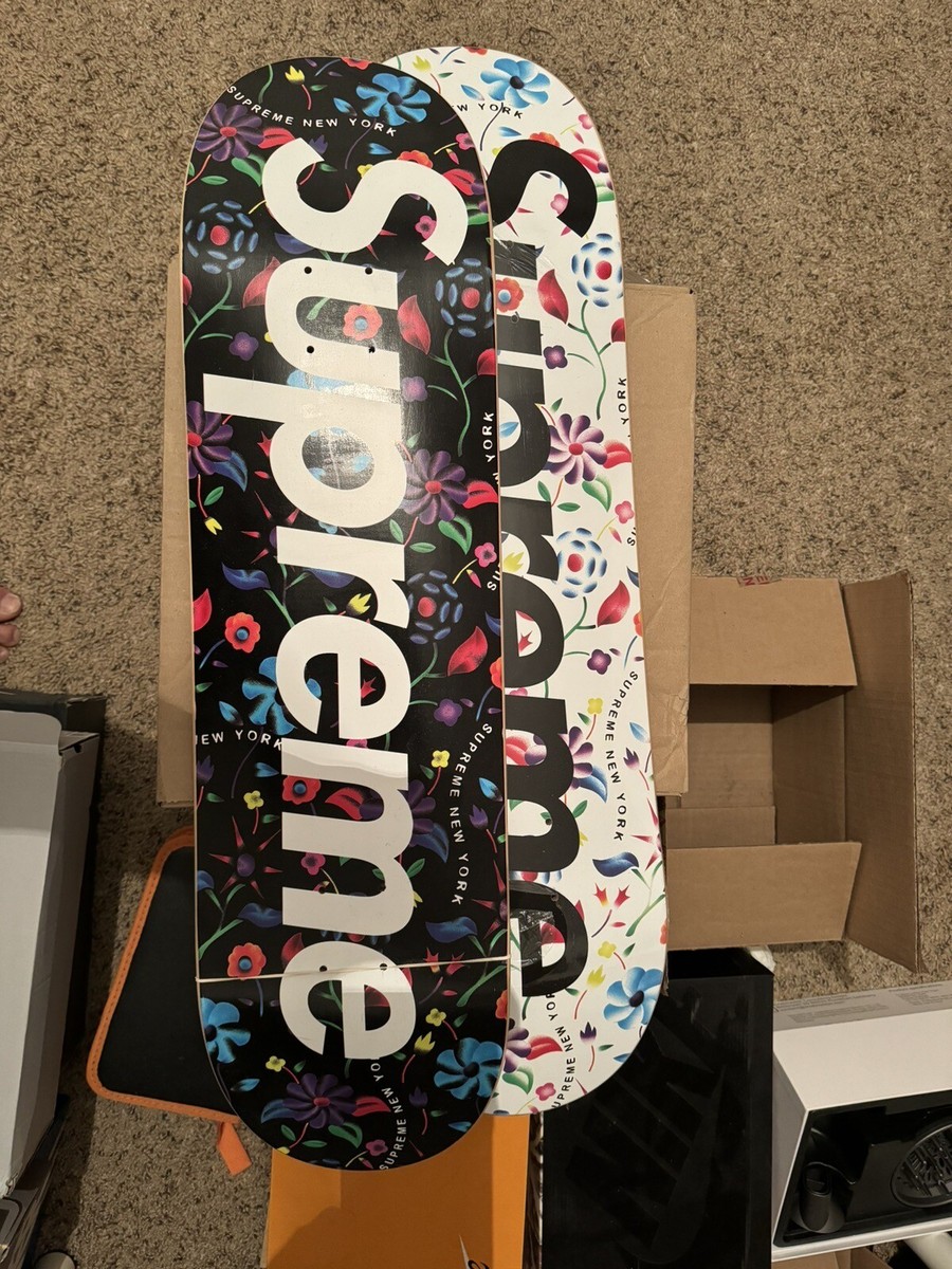 Supreme - 【新品】Airbrushed Floral Skateboard Black Supreme Airbrushed Floral Skateboard Deck Set Black/White | eBay
