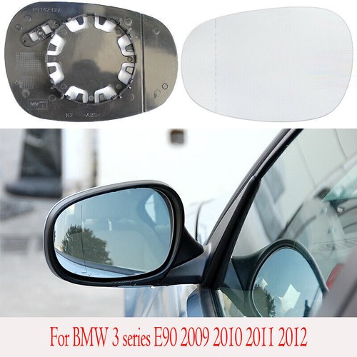 Clear For BMW E81 E88 E90 E91 E92 E93 Rearview Mirror Glass w/Backing 2009-2013 - Picture 2 of 7