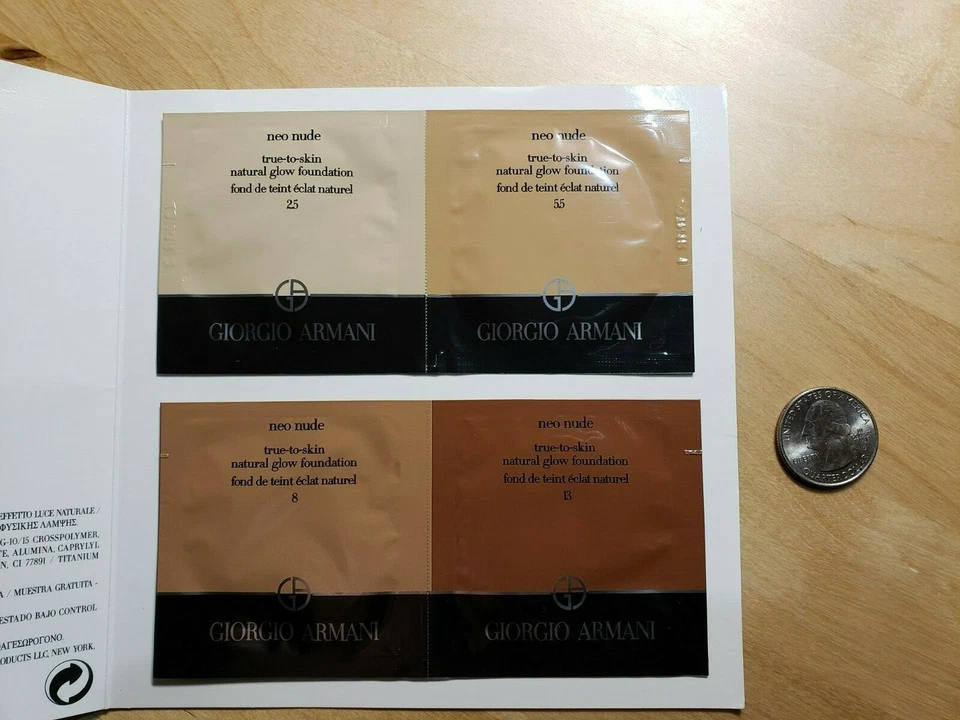 Giorgio Armani Neo Nude Glow True To Skin Sample Shades 25 55 8 13 #RA-39 - Image 2 of 2