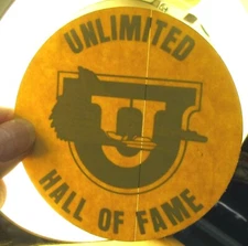 UNLIMITED HALL OF FAME reverse glass peel-off sticker Hydroplane boat racing 0