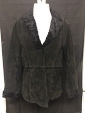 Womens Medium Black Faux Lambskin Jacket 77 Seventy Seven C❄️❄️l Vintage Look 