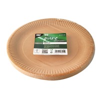 "20 Teller, Pappe \"Pure\" Rund Ø 23 Cm Braun Nachhaltiger Forstwirtschaft"