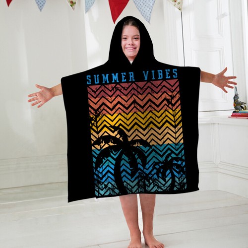Chickwin Poncho Asciugamano Per Bambini Con Cappuccio – Stampa Pinguino, In Microfibra, 65x75cm, Per Spiaggia E Piscina - 2
