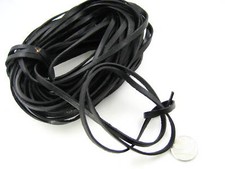 5MM black flat Leather Cord For Necklace Bracelet Craft bag leather cord Thong 