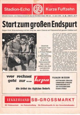 Football programme booklet 69/70 Liga Red White Essen-E. Braunschweig