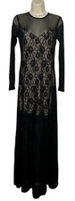 Marciano By Guess Women’s Lace Sweetheart Long Sleeve Formal Gown Dress Sz Small