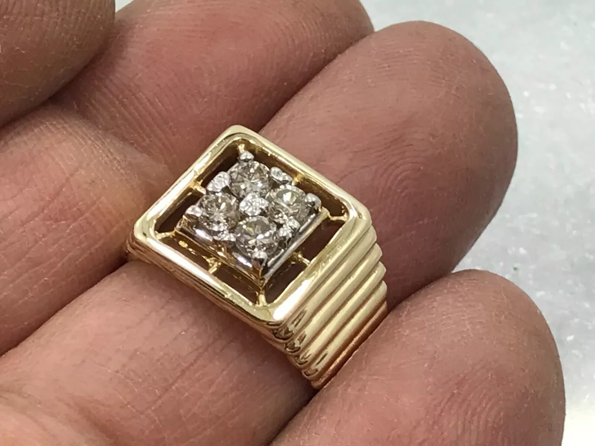 Men's 14 karat gold diamond ring online