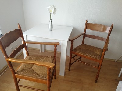 Stuhl 2 Esszimmerstuhl Holzstuhl Mit Armlehne Natur Rattan Stabil Bequem Chic Ebay