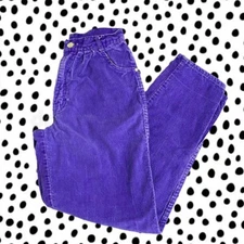 Vintage 80s Eggplant Purple Corduroy High Waisted Jeans By PS GITANO