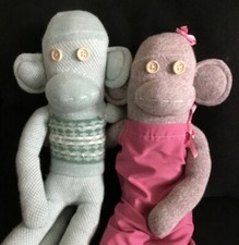 Sock Monkey- Boy and Girl Handmade FREE SHIPPING    