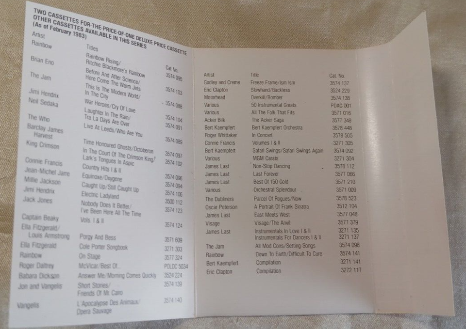 The Cure "Faith / Carnage Visors" Original Cassette Tape FIXC 006