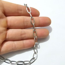 6mm Stainless Steel Silver oval Link chain DIY Used in jewelry, clothing, bags