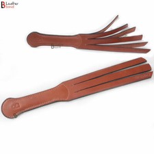 Real Cowhide Saddle Leather Spanking Paddle Slapper Thick, Weighty Sturdy Brown
