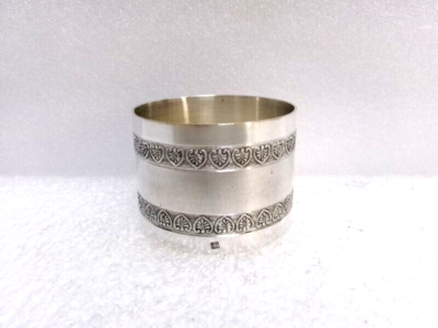 Rond De Serviette En Métal Doré, Vintage, Occasion, Sans Marque