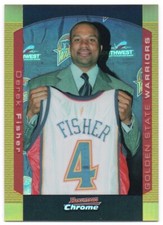 2004-05 Bowman Chrome Refractors Gold 46 Derek Fisher 7/50 Golden State Warriors